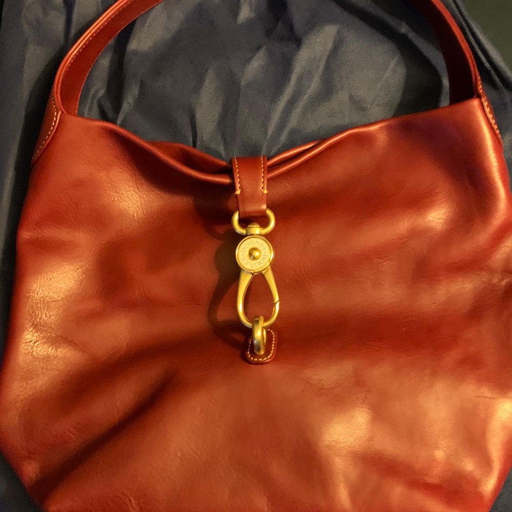 Purse small logo lock in Florentine leather ginger